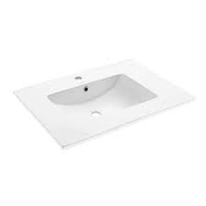 lot 50 image: Swiss Madison 36.13 in. W x 18.31 in. D Ceramic Vanity Top in Glossy White  Customer Returns See Pictures
