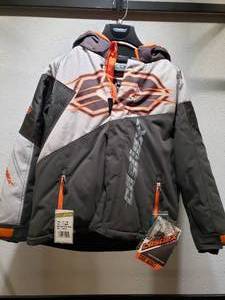 lot 53 image: Castle Code Jacket - Silver  Charcoal  Orange - YOUTH XL