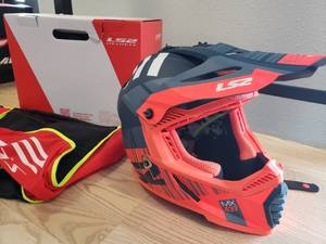 lot 99 image: LS2 Gate Helmet Xcode - GrayOrange - YOUTH Large