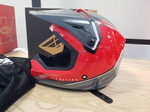 lot 109 image: Fly Kinetic Vision Helmet - RedGray - XL