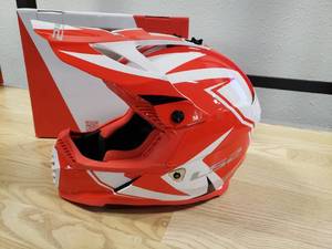 lot 130 image: LS2 Gate Two face Helmet - RedWhiteBlack - YOUTH Medium