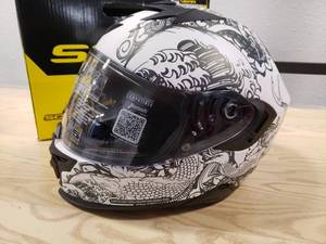 lot 131 image: Scorpion EXO-T520 Helmet Blue tooth Compatible - WhiteChameleon - Small