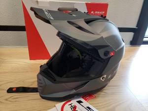 lot 154 image: LS2 Gate Two Face helmet - Matte Gray  Black - Large