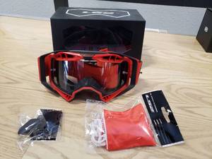 lot 180 image: LS2 Aura Googles - Black  Red with Clear lens