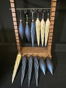 Blue and White Glass Iceicle Ornaments