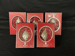 Set of 5 Silver plated Waterford Ornaments