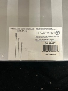 Box of Shimmer Handmade Glass Icicle Ornaments (Original Price $24.00)