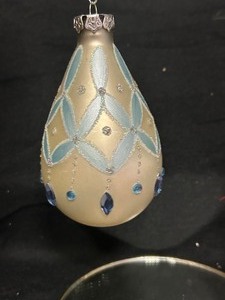 Assorted White and Light Blue Glass Ornaments