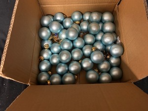 Box of light blue small Ornaments