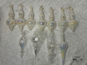 Assortment of Pearl Glass Ornaments with Decorative Box