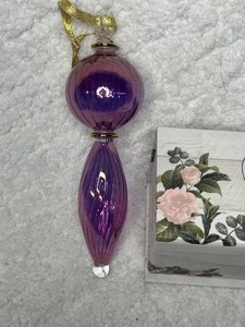 1 Purple Glass Ornament with Decorative Box