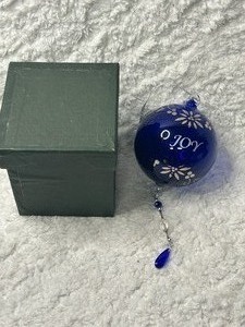 Blue Glass Joy Ornament