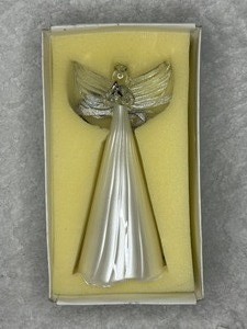 Silver lined Glass Angel Ornament Large