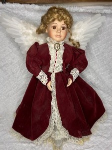 Handmade Porcelain Doll Angel Tree Topper