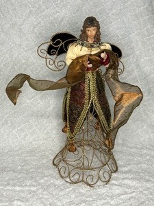 Vintage Metal with Crystals Angel Tree Topper