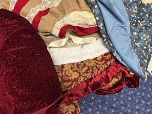 Large Box of Tree Skirts- Some Homemade