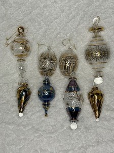 Decorative Box of 24kt Gold Painted Glass Ornaments