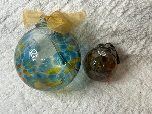 1 Large HandBlown Glass Witches Ball & Handblown Glass Christmas Ornament Ball