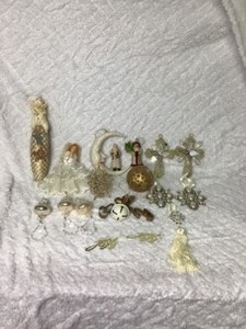 Assortment of White Cream Colored Ornaments