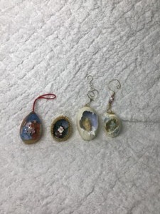 4 Hand made Egg Ornaments