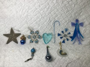 Assorted lot of Blue Christmas Ornaments