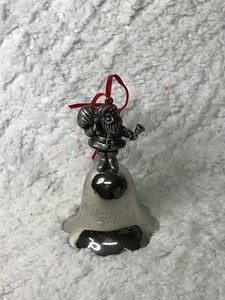 2005 SilverPlated Santa Bell Christmas Ornament