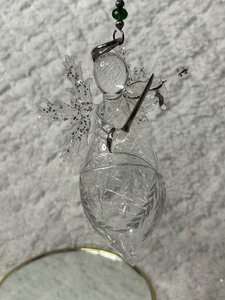 Silver Plated Hand Blown Glass Angel Playing Violin Ornament