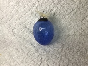 1 Large Blue HandBlown Glass Ornament