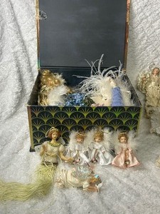 Decorative Box with Assortment of Angel Ornaments