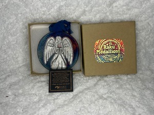 Raku Medallions Angel Ornament