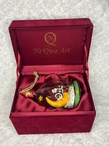 Ne Qwa Art Globe Moon and Santa Ornament