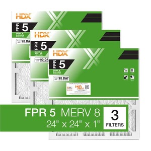 lot 29 image: Pallet - HDX 24 in. x 24 in. x 1 in. Standard Pleated Furnace Air Filter FPR 5, MERV 8 - 192 Filters