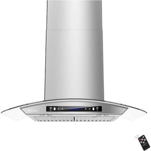 lot 37 image: VIKIO 30 in. Wall Mount Range Hood Tempered Glass 900 CFM 4 Speed Gesture Sensing and Touch Control Panel with Light