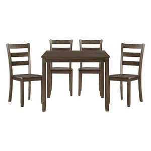 lot 44 image: Lazzara Emma 5-Piece Charcoal Brown Finish Wood Top Dining Room Set Seats 4