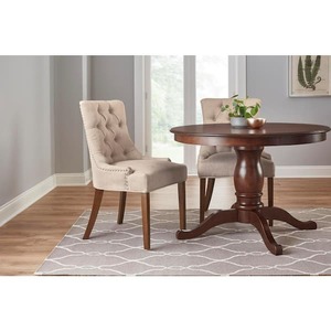 lot 45 image: StyleWell Bakerford Biscuit Beige Upholstered Dining Chair with Tufted Back (Set of 2)