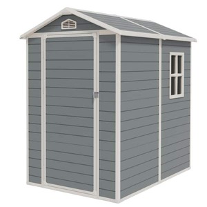 lot 57 image: Tozey 6 ft. W x 4 ft. Marengo Gray Patio Resin Shed Extruded Plastic Outdoor Storage Shed with Window and Floor 22.4 sq. ft.