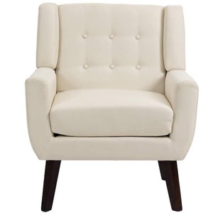 lot 64 image: Uixe White Linen Arm Chair (Set of 2)