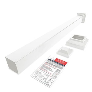 lot 100 image: (9) Aria Railing 3 in. x 3 in. x 36 in. White Powder Coated Aluminum Deck Post Kit