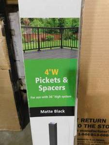 lot 38 image: Peak Aluminum Railing 4 ft. Matte Black Aluminum Deck Railing Picket and Spacer Kit for 36 in. high system