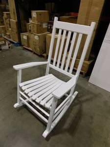lot 50 image: White Wood Rocking Chair