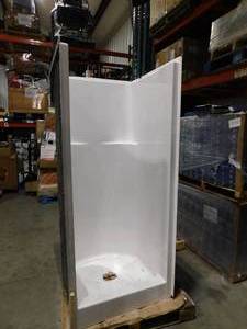 lot 78 image: Everyday 32 in. x 32 in. x 72 in. 1-Piece Shower Stall with Center Drain in White