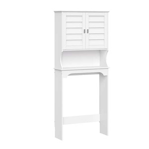 lot 130 image: RiverRidge Home Brookfield 27.38 in. W x 64.38 in. H x 9.25 in. D White MDF Over-the-Toilet Storage