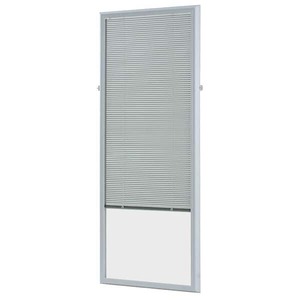 lot 165 image: ODL 22 in. w x 64 in. h Add-On Enclosed Aluminum Blinds White Steel & Fiberglass Doors with Raised Frame Around Glass