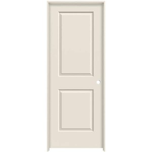 lot 166 image: (3) JELD-WEN 36 in. x 80 in. 2 Panel Cambridge Primed Left-Hand Smooth Molded Composite Single Prehung Interior Door