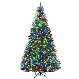 lot 204 image: Costway 7 ft Pre-lit Artificial Christmas Tree Hinged Xmas Tree