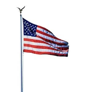 lot 236 image: Seasonal Designs 20 ft. Aluminum Flagpole with 3 ft. x 5 ft. U.S. Flag