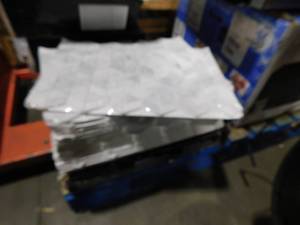 lot 125 image: Daltile Xpress Mosaix Peel N Stick Frost White 18 in. x 12 Marble Zipper Mosaic Tile (43 sq. ft.)