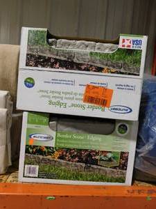 lot 156 image: (6) Suncast Border Stone 10 ft. (12 in. Sections) Plastic Border Edging