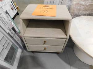 lot 178 image: Claverie 2-Drawer Beige Nightstand