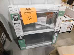 lot 180 image: (2) American Craftsman 35.75 in. x 37.25 in. 70 Pro Series White Double Hung Low-E Argon Glass Vinyl Replacement Window, Screen Incl